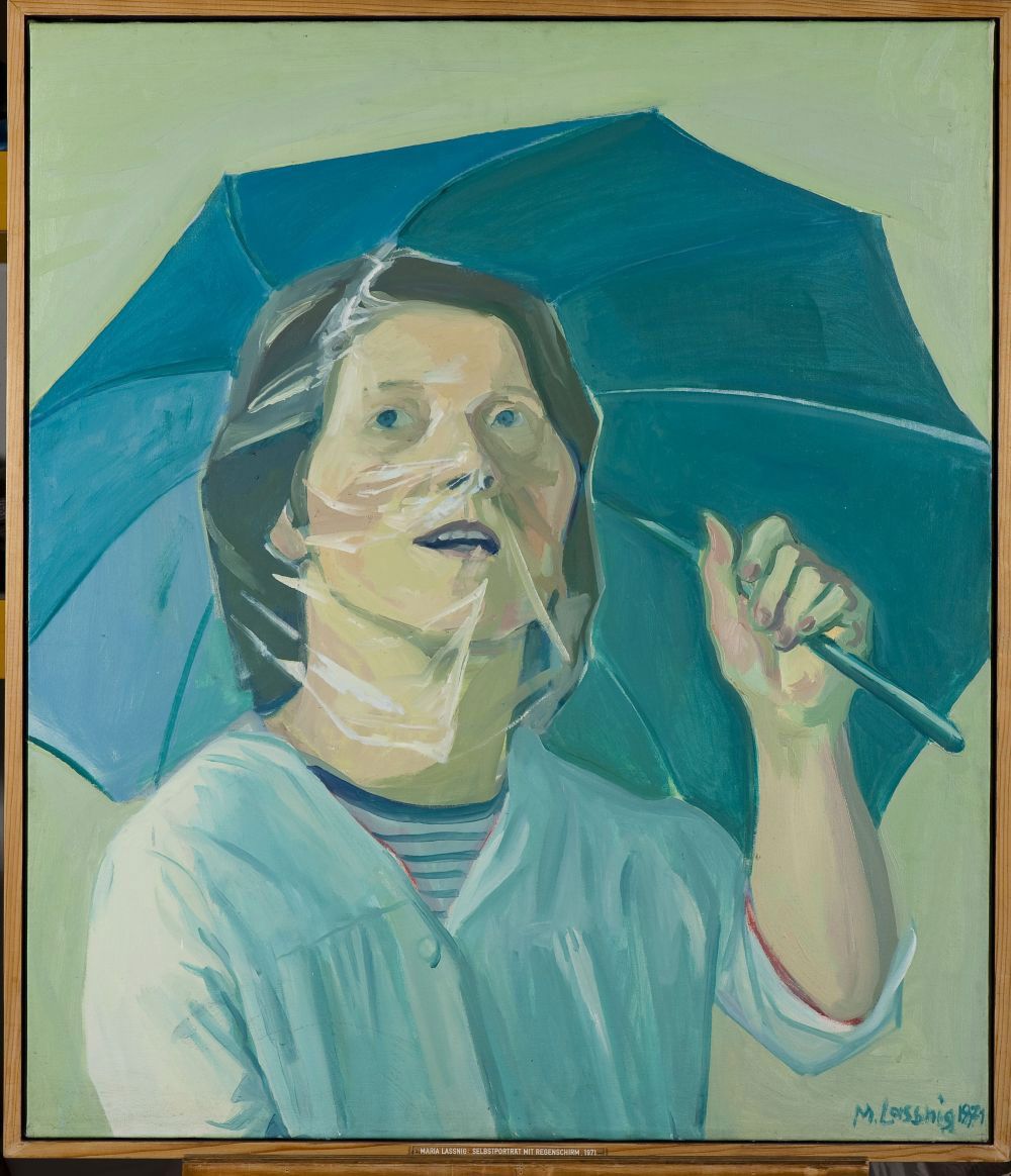 Maria Lassnig Selbstportrat Mit Regenschirm 1971.jpg