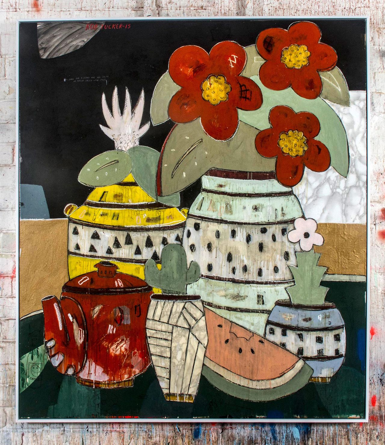 A Study for a Celery and Pea Salad on Fresh Green Grass Style 142cm by 162.jpg