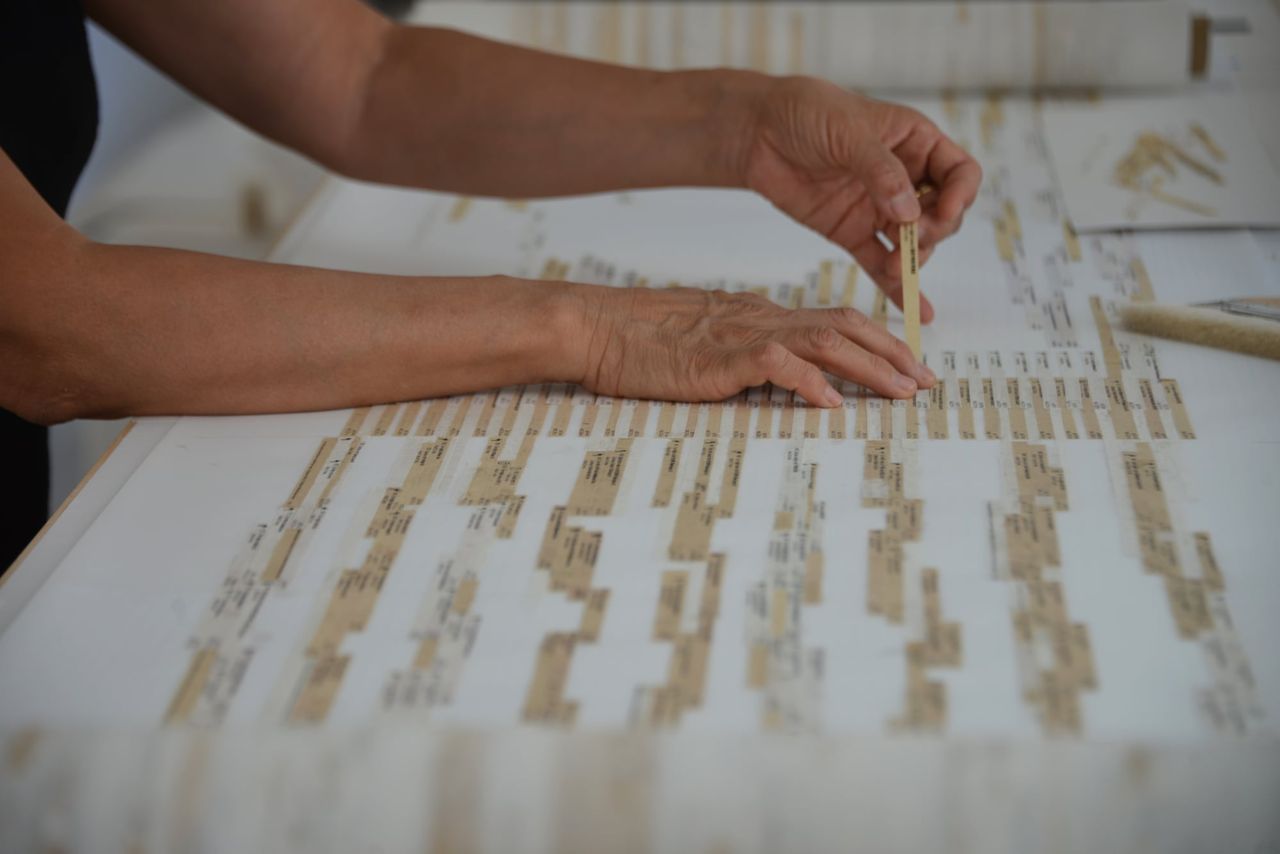 Yu Wen Wu Walking to Taipei Scroll With Artist S Hand Image Courtesy the Artist.jpg