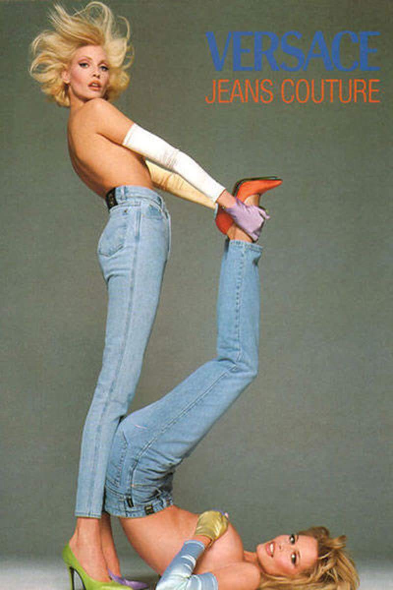 Nadja Auermann and Claudia Schiffer for Versace Jeans Couture Photographed by Richard Avedon in 1995.jpg