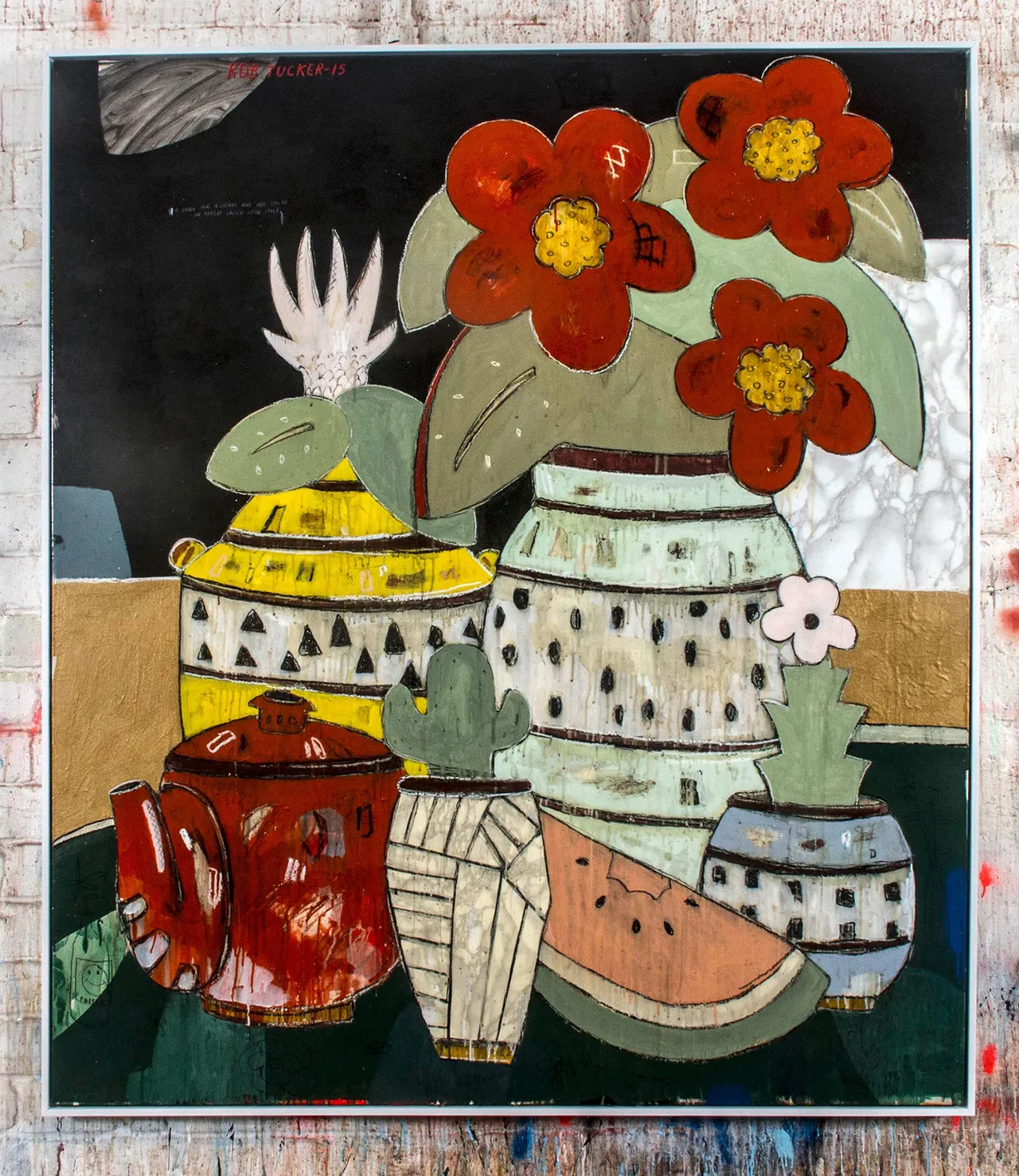 A Study for a Celery and Pea Salad on Fresh Green Grass Style 142cm by 162.jpg