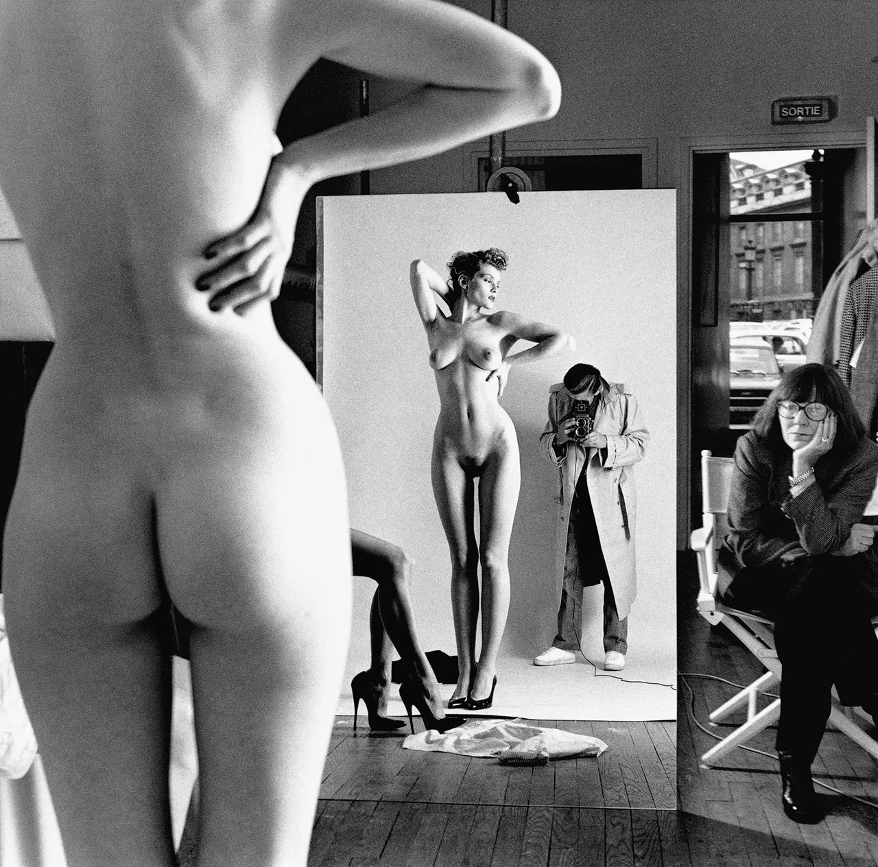 Self Portrait With Wife and Models Paris 1981 C Helmut Newton Estate