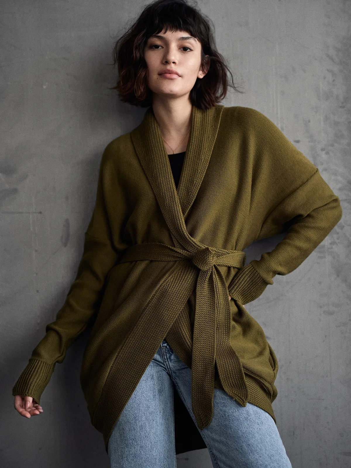 8 Humanist Cardigan Merino Wool Moss Front2.jpg