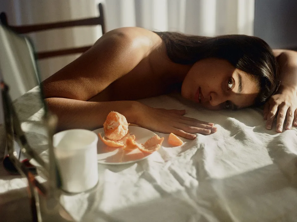 On my bed, I moan alone
