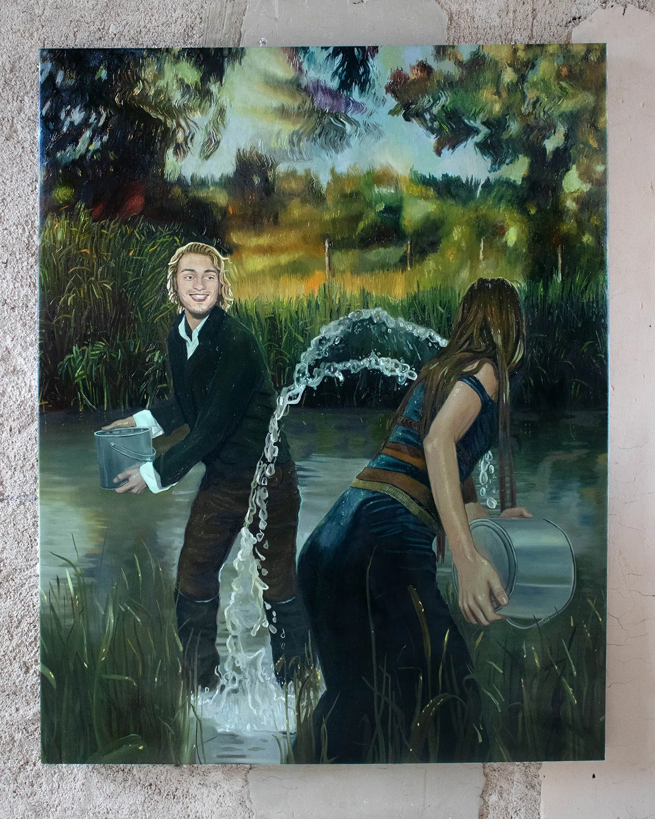 WM_GA_Annual-Leave-is-Slippery_Loire-Valley2024_Old-Master-Performance-Artists-Throwing-Buckets-of-Water_Paint-at-One-Another