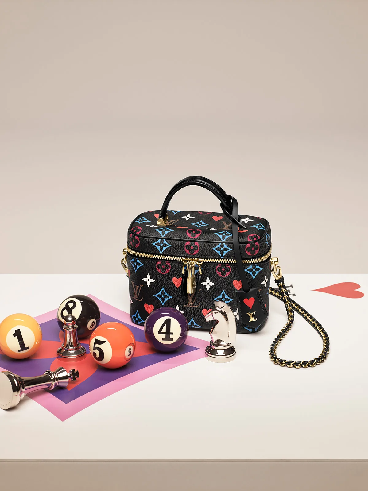 Vanity Bag in Game on Canvas and Cowhide Leather