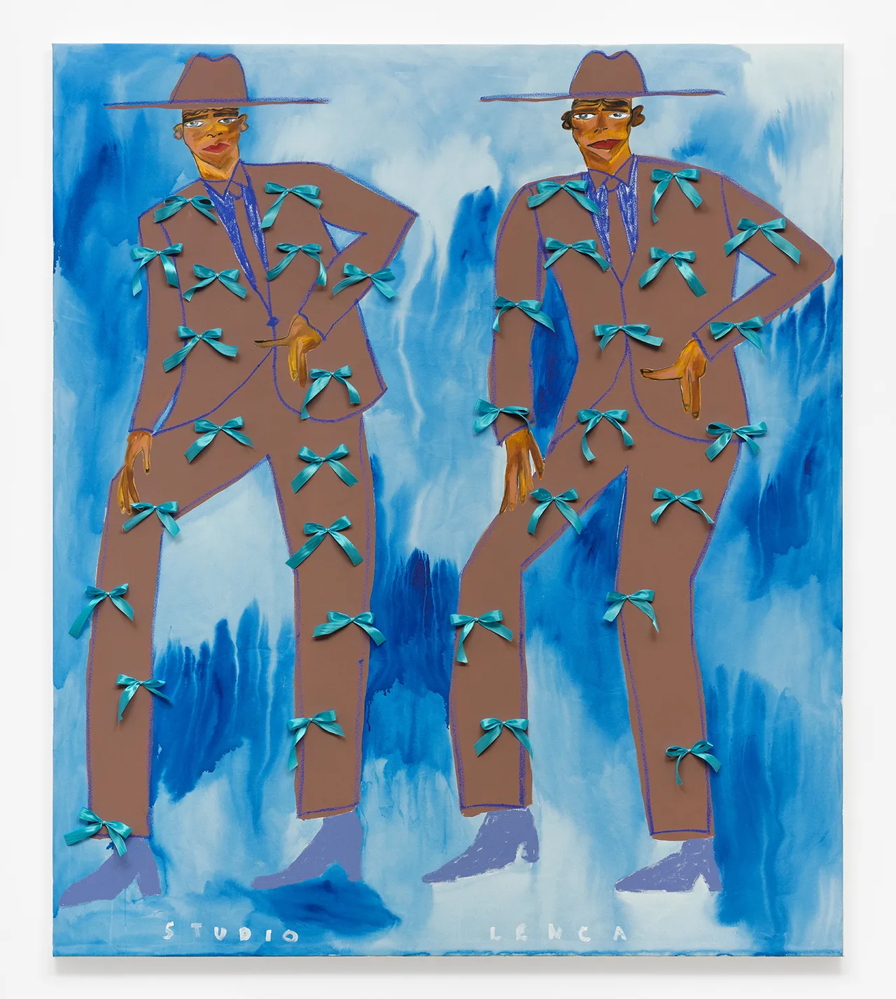 Quinceañera,-2024,-Oil-and-acrylic-on-canvas-with-ribbons-195ccm-x-225cm
