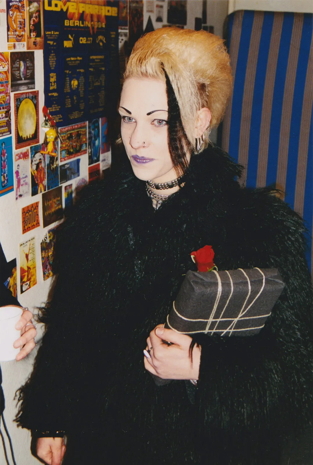 ANFANG-BEGINNING_photo-by-Christian-Stemmler_Ines-with-birthday-present-at-Tina_s-place-in-Lichtenberg,-April-1997