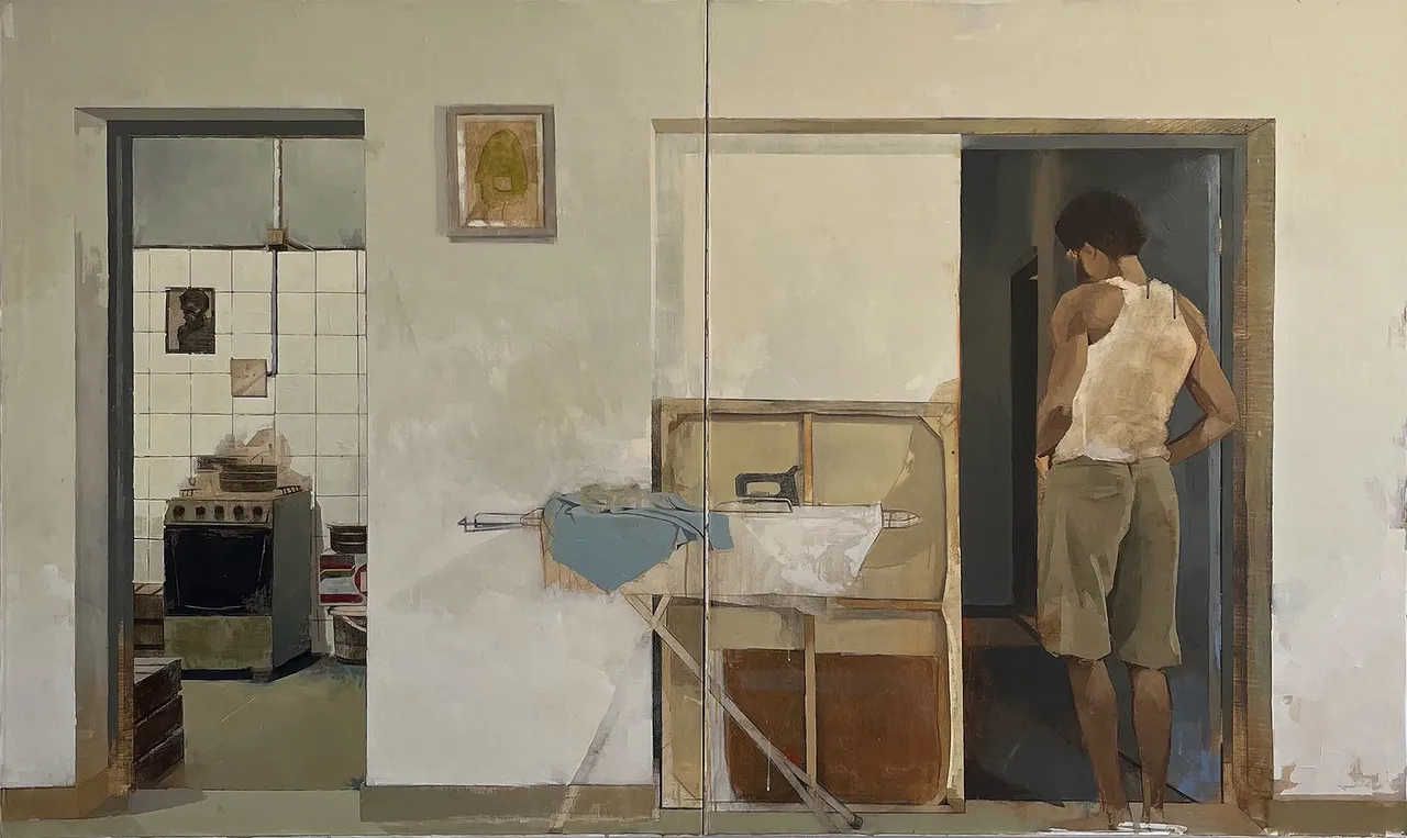 Waiting_2023_48X80-inches_oil,-acrylic-and-charcoal-on-canvass